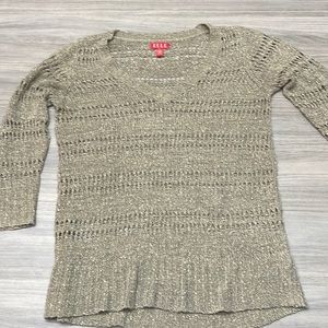 Elle light brown gold color threaded sweater